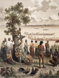 Pirogenrennen auf dem Bassac-Fluss, Detail aus 